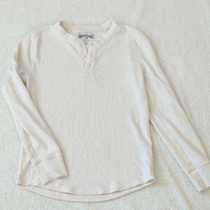 American Eagle Outfitters Cream Long Sleeve Henley